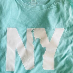 George Kids adult Teal NY Graphic Tee